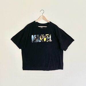 Vintage 90s Y2K Marvel Wolverine Logo Fill Black T Shirt Adult size 2XL